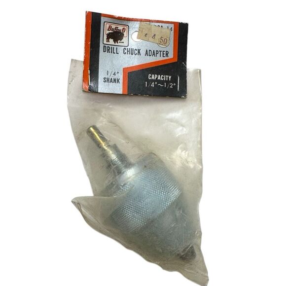 BuffalO Drill Chuck Adapter 1/4” to 1/2”  - 1/3” Shank - New - Picture 1 of 5